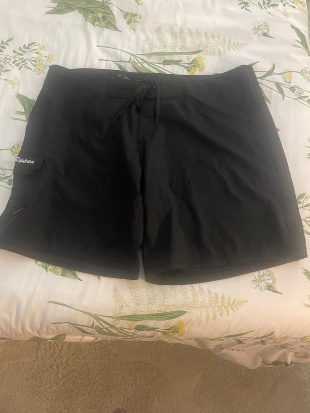 Women's Black Athletic Swim Shorts with Drawstring